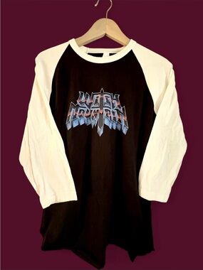 Tultex Black Body White Raglan Sleeve Graphic Long Sleeve Tee